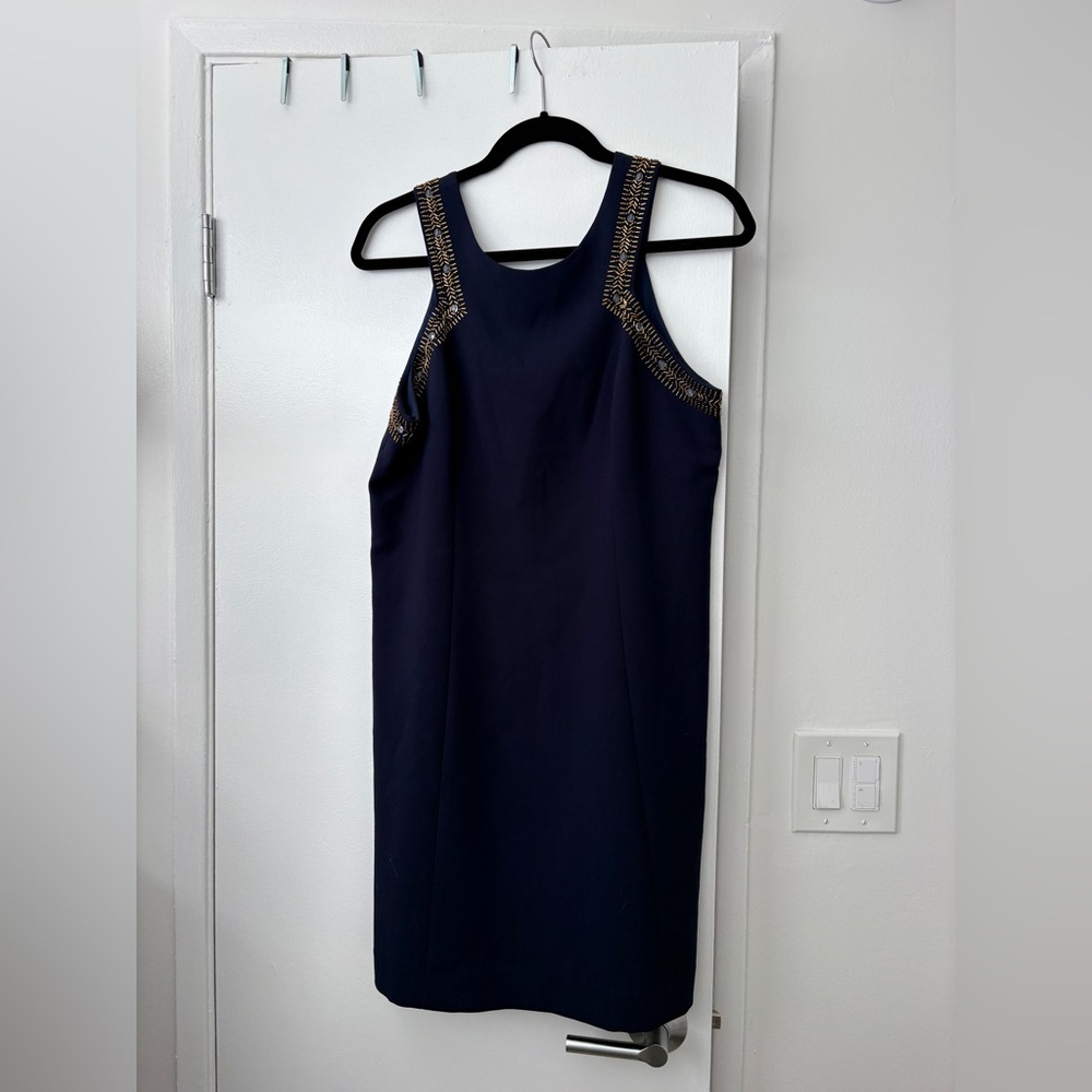 Lilly Pulitzer Navy Dress with Gold Detailing